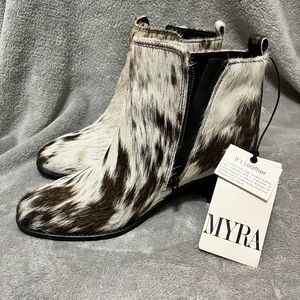 Myra Cow hide booties